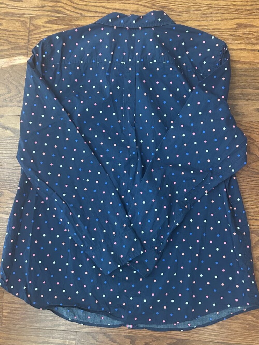 Talbots The Classic Casual Shirt Multi-Color Polka Dots Size XL Preppy Size 16 - Picture 11 of 12